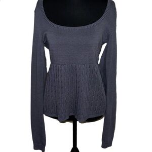 Hollister babydoll small scoop steel gray empire cable knit top
